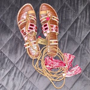 Sam Edelman gladiator tie sandals size 10